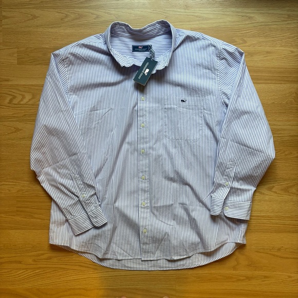 Vineyard Vines Purple Striped Button Down Dress Shirt - Picture 1 of 3